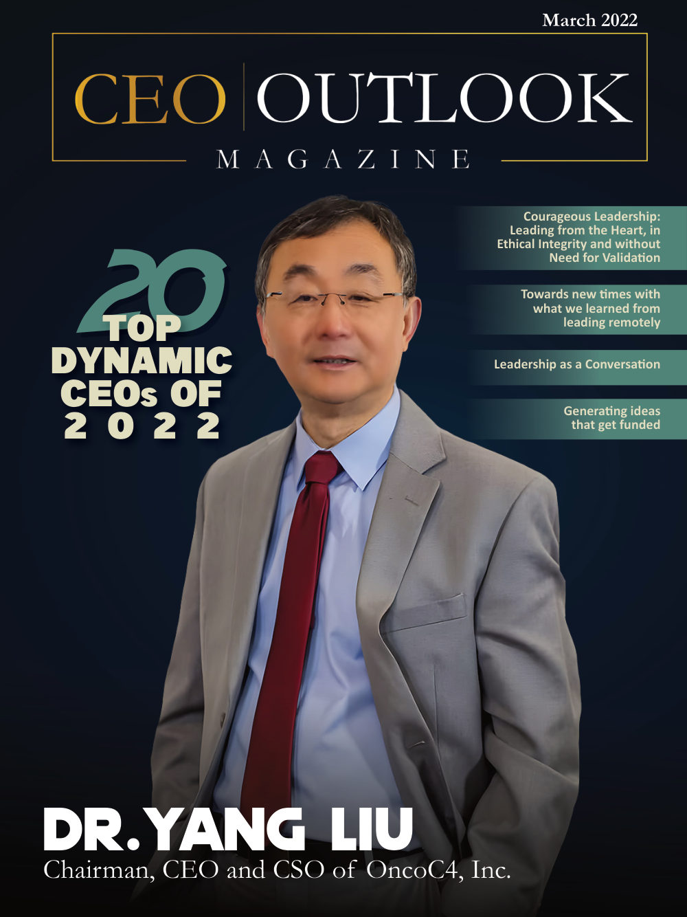 Dr. Yang Liu on the March 2022 cover