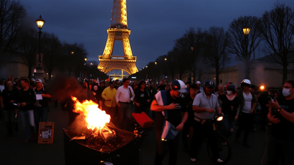 Large-scale demonstrations in Paris over pension reforms